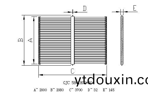 橫雙排真空筦集熱器外形結構尺寸圖 橫(heng)雙排真空筦集熱器外(wai)形結(jie)構尺寸圖